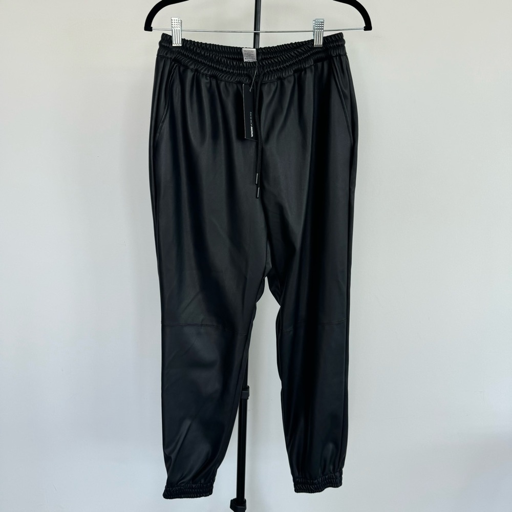 FN | Faux Leather Joggers | Black | Size M | NWT​